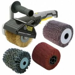 Rénovateur REX120C 1300W, Avec 4 Brosses (laiton, Métal Torsadé, Fibre Synthétique, Lamelles) FARTOOLS