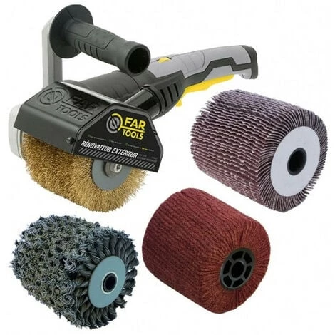 Rénovateur REX120C 1300W, Avec 4 Brosses (laiton, Métal Torsadé, Fibre Synthétique, Lamelles) FARTOOLS 1 Rénovateur REX120C 1300W, Avec 4 Brosses (laiton, Métal Torsadé, Fibre Synthétique, Lamelles) FARTOOLS