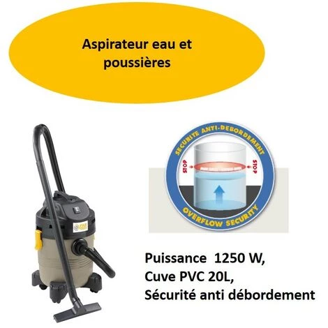 Aspirateur Liquides Et Poussieres 1250 W - Fartools NET-UP20B 3 Aspirateur Liquides Et Poussieres 1250 W - Fartools NET-UP20B – Image 3