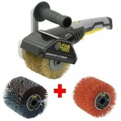 FARTOOLS Pack 615126 : Rénovateur REX120C + Brosse A Lanieres - Spécial Bois, Métal Et Pierre - Surfaces Planes Ou Complexes