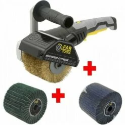 FARTOOLS PACK REX120C RENOVATEUR EXTERIEUR + BROSSE A LAMELLES ABRASIVES + BROSSE FIBRE SYNTHETIQUE ET LAMELLES ABRASIVES