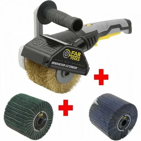 FARTOOLS PACK REX120C RENOVATEUR EXTERIEUR + BROSSE A LAMELLES ABRASIVES + BROSSE FIBRE SYNTHETIQUE ET LAMELLES ABRASIVES 1 FARTOOLS PACK REX120C RENOVATEUR EXTERIEUR + BROSSE A LAMELLES ABRASIVES + BROSSE FIBRE SYNTHETIQUE ET LAMELLES ABRASIVES