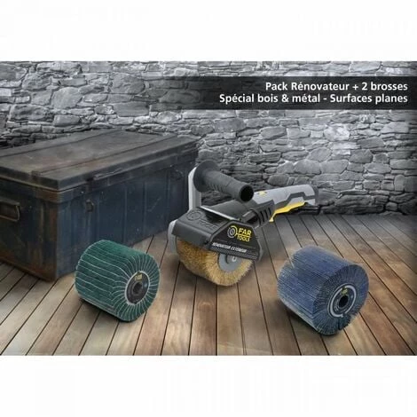 FARTOOLS PACK REX120C RENOVATEUR EXTERIEUR + BROSSE A LAMELLES ABRASIVES + BROSSE FIBRE SYNTHETIQUE ET LAMELLES ABRASIVES 2 FARTOOLS PACK REX120C RENOVATEUR EXTERIEUR + BROSSE A LAMELLES ABRASIVES + BROSSE FIBRE SYNTHETIQUE ET LAMELLES ABRASIVES – Image 2