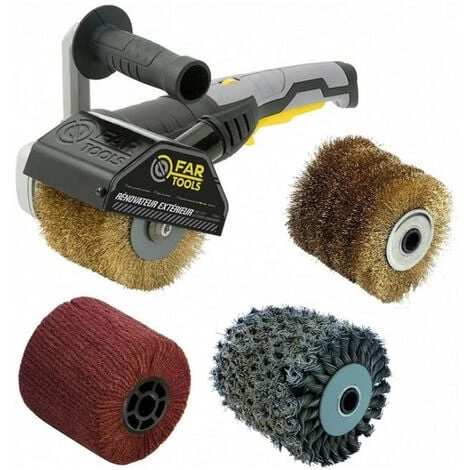 FARTOOLS Rénovateur REX120C 1300W, Avec 4 Brosses (2 X Fil Laitonné, Fibre Synthétique, Métal Torsadé) FAR TOOLS 1 FARTOOLS Rénovateur REX120C 1300W, Avec 4 Brosses (2 X Fil Laitonné, Fibre Synthétique, Métal Torsadé) FAR TOOLS