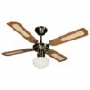 Ventilateur De Plafond BALI D. 107 Cm 4 Pales Noyer/cannées Noyer 50 W 230 V - 112422 - Fartools